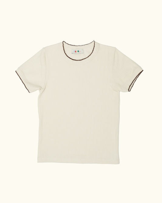 T96 Pointelle Tee - Vintage White