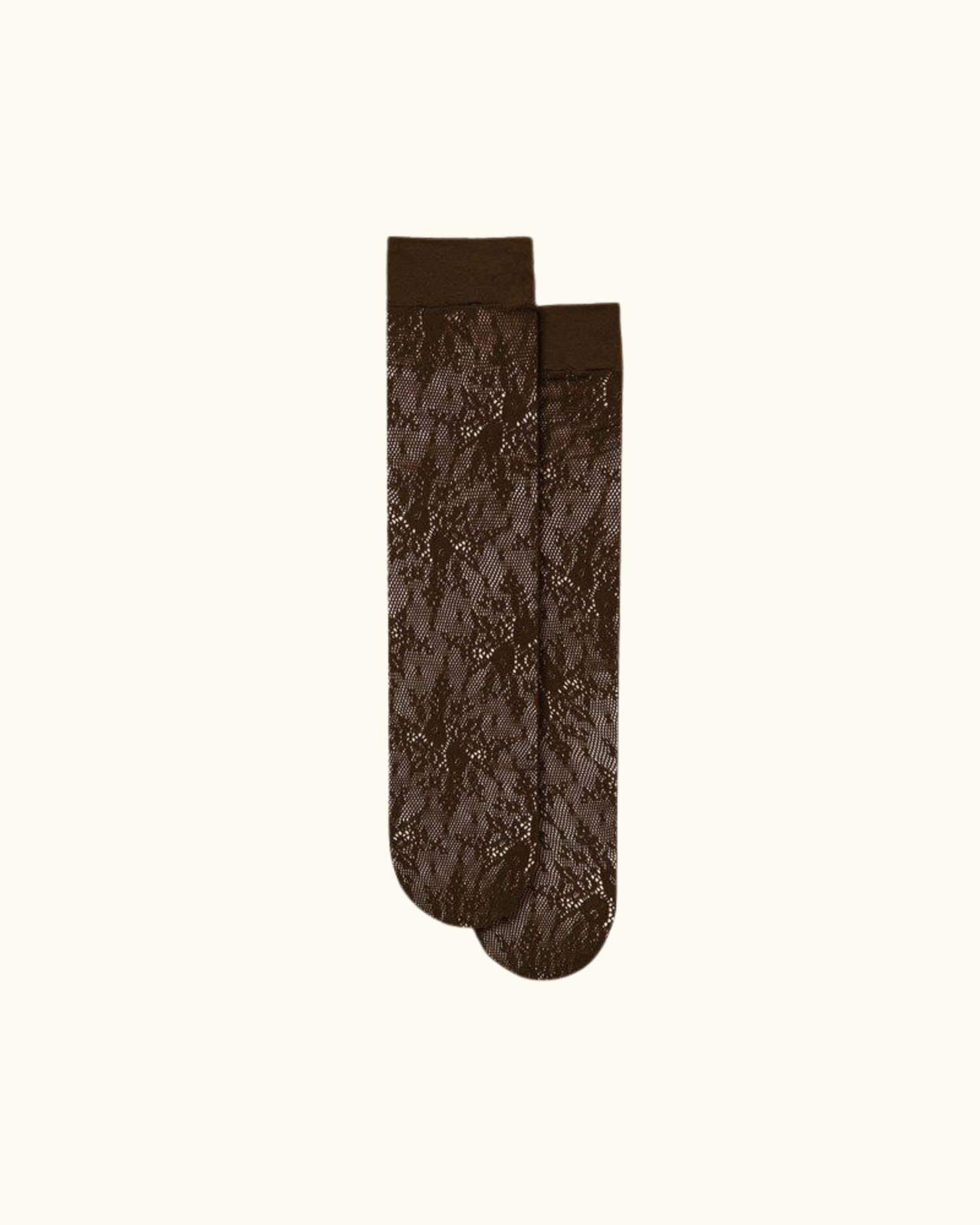 Lace Knee Highs - Dark Brown