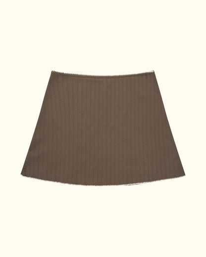 T96 Pointelle Skirt - Brown