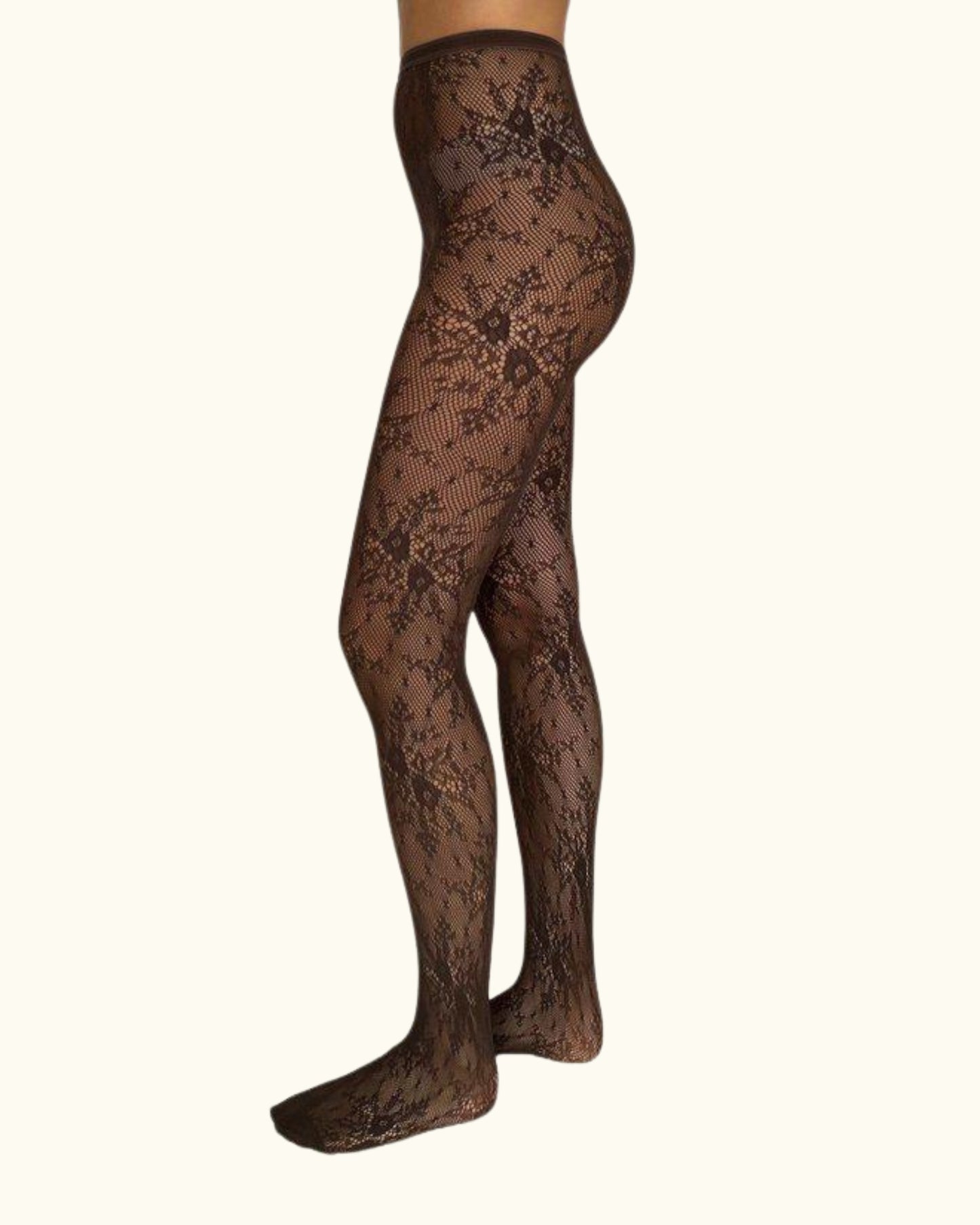 Lace Tights - Dark Brown