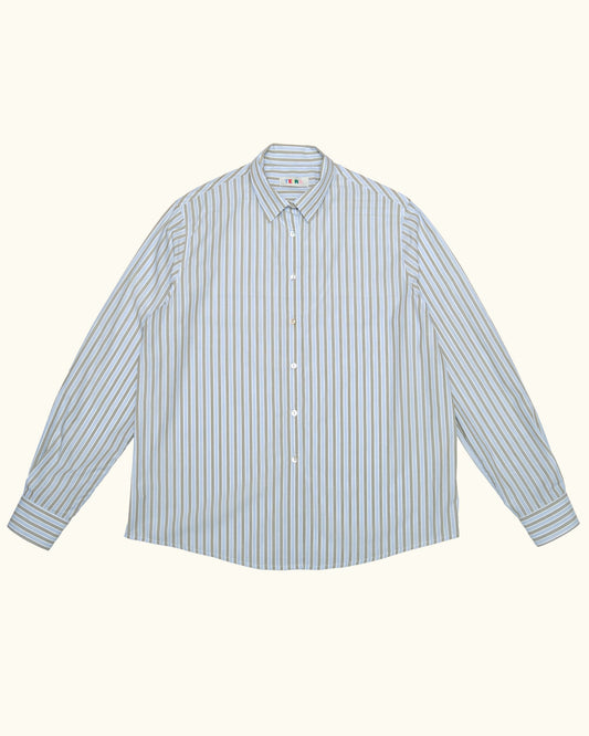 Florence Shirt - Moss Green Stripes